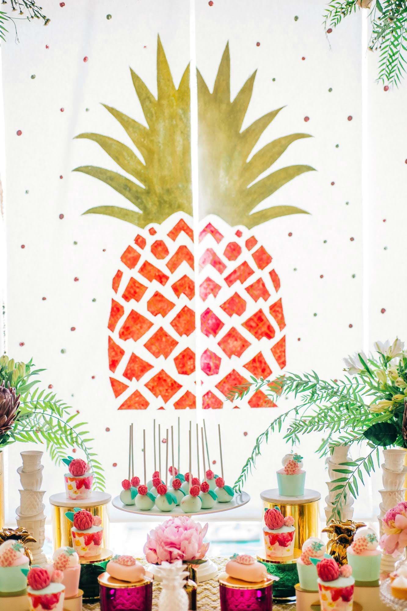 Pink Pineapple Themed Christening